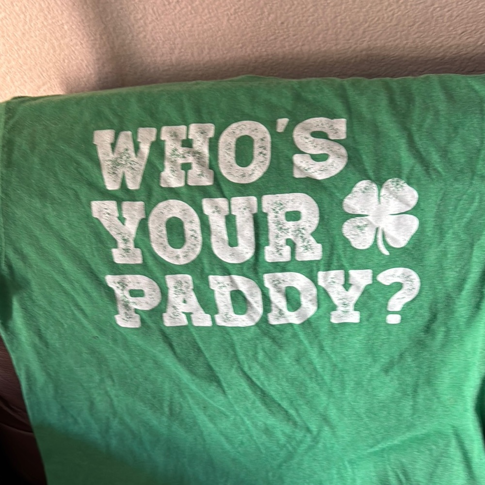 Green Tee with Fun Shamrock Print